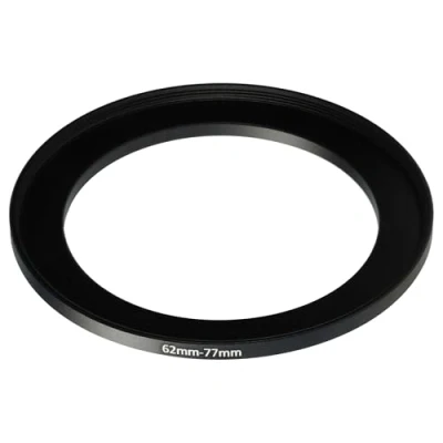 Abbildung von vhbw Step Up Ring Adapter von 62 mm auf 77 für Kamera Objektiv Filteradapter, Metall, Schwarz