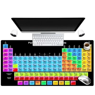 Abbildung von Jinmer Periodensystem der Elemente Gaming Mauspad,800x400x2mm XXL Verlängertes Große Mauspad,Schreibtischunterlage mit Rutschfester Gummibasis,Mauspad für PC,Schreibtisch Pad Zuhause und Büro
