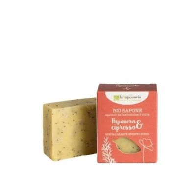 Abbildung von LaSaponaria Seife Mohn &amp; Zypresse 100g