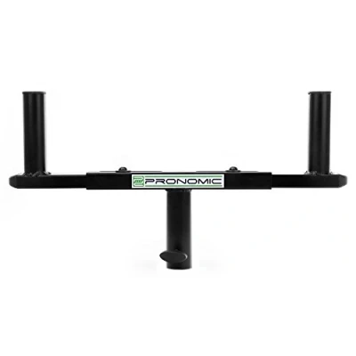 Abbildung von Pronomic BAT 02 Boxen Stativ Adapter Gabel für Boxenständer T Bar Doppel Lautsprecher 2 Fach Querträger Ausziehbar Doppelträger Schwarz