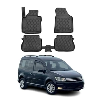 Abbildung von OMAC 7555444 Fußmattensatz Gummi, TPE (thermoplastischer Elastomer) 4 schwarz VOLKSWAGEN: CADDY Kombi, Kasten