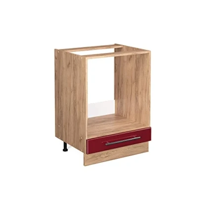 Abbildung von Vicco Herdumbauschrank Fame Line, Bordeaux Hochglanz/Eiche, 60 cm ohne Arbeitsplatte