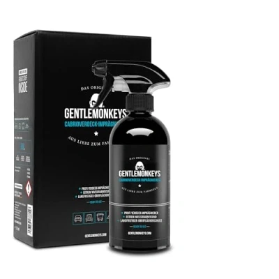 Abbildung von GENTLEMONKEYS Profi Cabrioverdeck Imprägnierer Auto (500ml) Spezial Cabrio Imprägnierung Bis zu 6 Monate wirksam Wasser &amp; schmutzabweisend Farbauffrischend Biologisch abbaubar
