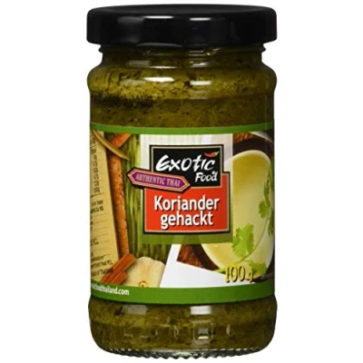 Abbildung von Exotic Food Koriander, gehackt, in Sojabohnenöl, 6er Pack (6 x 100 g)