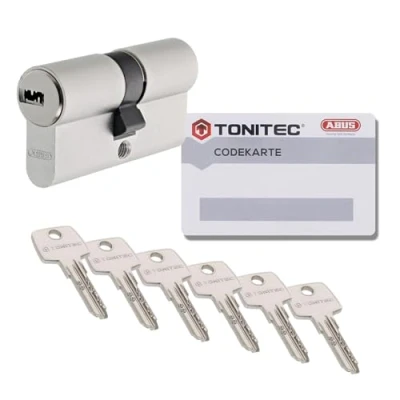 Abbildung von ToniTec Zylinderschloss TEC440 by ABUS Schließzylinder verschiedenschließend Türschloss 30/65mm mit 6 Schlüssel und Codecard