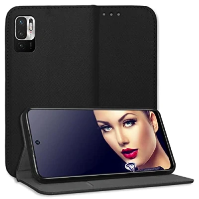 Abbildung von mtb more energy® Schutz Tasche Smart Magnet kompatibel mit Xiaomi Redmi Note 10 5G, Poco M3 Pro 5G (6.5&#039;&#039;) schwarz Bookstyle Klapp Cover Hülle Wallet Case