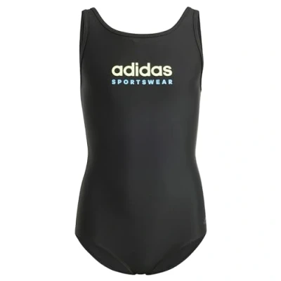 Abbildung von adidas Mädchen Sportswear U Back Swimsuit Kids Badeanzug, Black/Green Spark, 5 6 Years