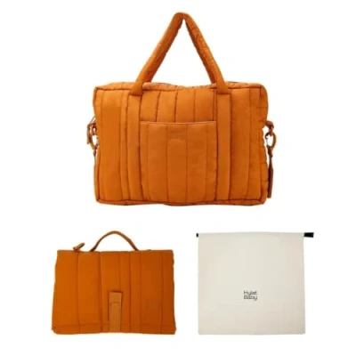Abbildung von Hylat Baby Schultertasche Produkte für Kinder, Wickeltasche mit Wickelunterlage und Leinentasche Braun