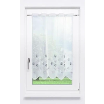 Abbildung von LYSEL Scheibengardine Designblätter (Bx H) 128cm * 90cm Grau/Grau