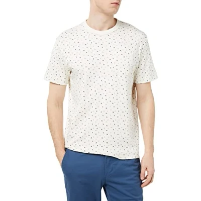 Abbildung von TOM TAILOR Herren T Shirt 1035554, 31323 Beige Geometric Design, L
