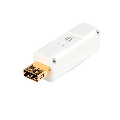 Abbildung von iFi iPurifier3 USB 3.0 Störsignalfilter für Audio, Daten und Spannung mit Active Noise Cancellation (ANC) Buchse Typ A, weiß/für Audio Anwendungen, HiFi, Home Cinema, Computer