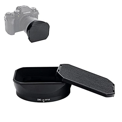 Abbildung von JJC LH XF18 Metall Gegenlichtblende mit Haubendeckel für Fujifilm Fujinon XF18mm F1.4 R LM WR Objektiv, ersetzt Original Fuji