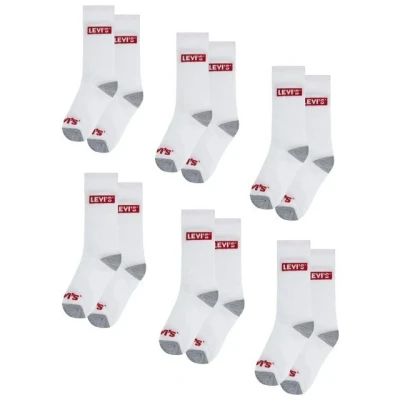 Abbildung von Levi&#039;s HIGH CUT 6 PACK Unisex Socken für Kinder, Größe: 23.5 27, White