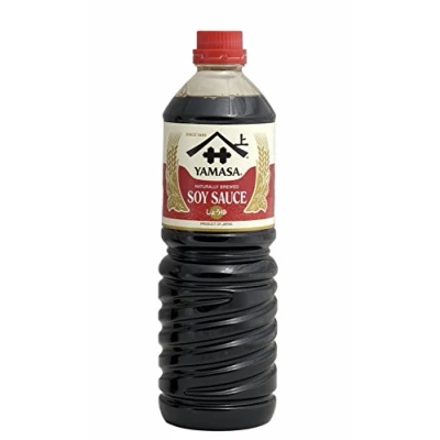 Abbildung von [ 3x 1000ml ] YAMASA Sojasauce aus Japan / natürlich gebraut SOY SAUCE + ein kleines Glückspüppchen Holzpüppchen