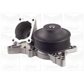 Abbildung von GRAF PA1116 Wasserpumpe mit Dichtung mechanisch Thermoplast 94 für Keilrippenriementrieb BMW: 5 Limousine, Touring, X5