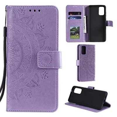 Abbildung von CoverKingz Handy Tasche kompatibel mit Huawei P40 Handycase Kartenfach Handyschutzhülle Cover Smartphonehülle klappbar Motiv Mandala Lila