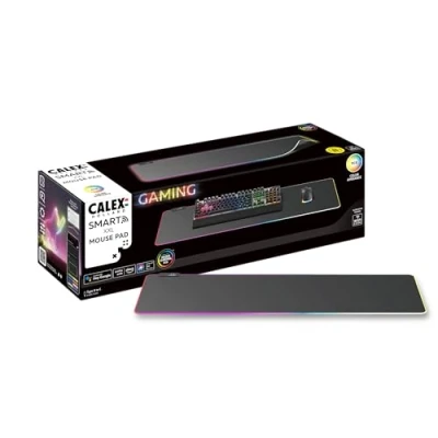 Abbildung von CALEX Gaming XXL Mausmatte Razer Chroma Kompatibel Smart Home RGBIC Synchronisation für PC 90 x 30 cm Music Sync Anti Rutsch