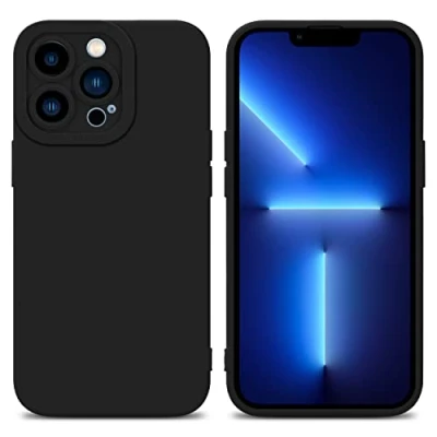 Abbildung von Cadorabo Hülle kompatibel mit Apple iPhone 12 PRO MAX Schutzhülle TPU Silikon Case Liquid Design Kameraschutz Slim Kratzfest Gummi Rundumschutz für in Schwarz