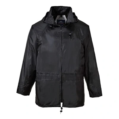 Abbildung von Portwest S440 Herren Leichte Wasserdichte Klassische Regenjacke Schwarz, M