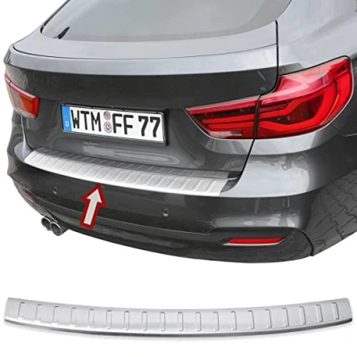 Abbildung von Ladekantenschutz Edelstahl MATT kompatibel für BMW 3er GT, F34 2013 2020 mit Abkantung premium Qualität von RECAMBO