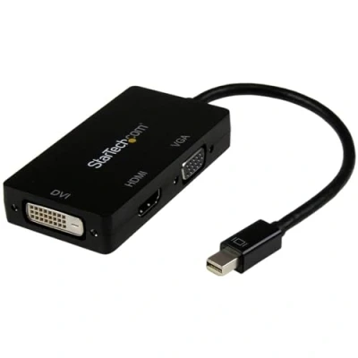 Abbildung von StarTech.com Mini DisplayPort Adapter (1920x1200/1080p, Reiseadapter, mDP auf VGA, HDMI oder DVI, 3 in 1 Konverter) (MDP2VGDVHD)