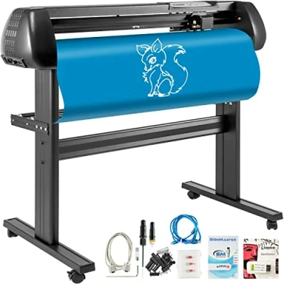 Abbildung von VEVOR Schneideplotter, Plottermaschine Max. 720 mm Papiervorschub, Vinyl Folienplotter, Schneideplotter Maschine, Schnittgenauigkeit 0,01 mm, Hobby Plotter, 3 Klingen Inkl.