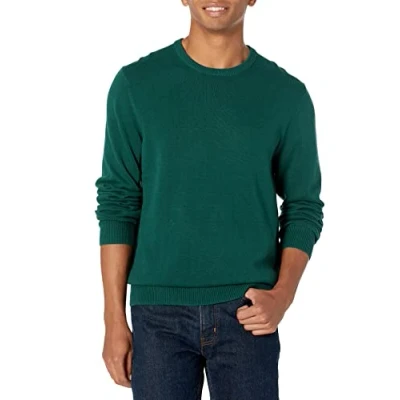 Abbildung von Amazon Essentials Herren Pullover mit Rundhalsausschnitt (in Übergrößen erhältlich), Dunkelgrün, M
