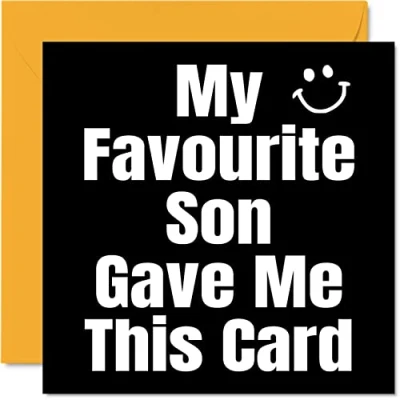 Abbildung von Lustige Geburtstagskarten für Mama, Papa Mein Lieblingssohn Witz Happy Karte Mama vom Sohn, Banter Geburtstagsgeschenke, 145 mm x Humor Grußkarten Geschenk