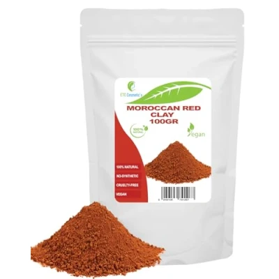 Abbildung von Marokkanischer roter Ton (Moroccan Red clay) 100 g DIY Gesichtsmasken, Körpermasken, Haarmasken, sanfte Peelings und Scrubs, Seifenherstellung, Anti Aging Hautstraffung, natürlich