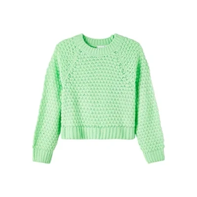 Abbildung von name it Girl&#039;s NKFDILISA LS Short Knit Pullover, Green Ash, 122/128
