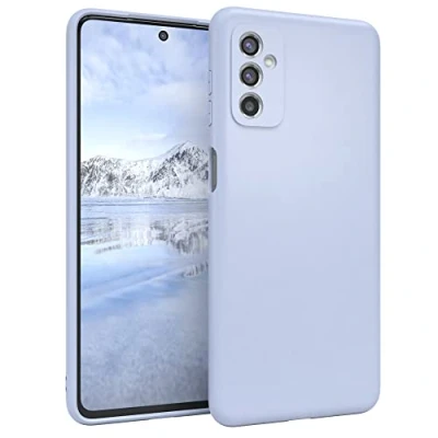 Abbildung von EAZY CASE Handyhülle Silikon mit Kameraschutz kompatibel Samsung Galaxy M52 5G in Himmelblau, Blau, Ultra dünn, Slimcover, Silikonhülle, Hülle, Softcase, Backcover