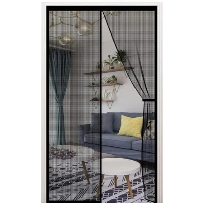 Abbildung von XCMVCN Magnet Fliegengitter Balkontür 80x220cm,Fliegengitter Tür Insektenschutz,Kinderleichte Klebemontage Ohne Bohren,für Balkontür/Terrassentür,Schwarz