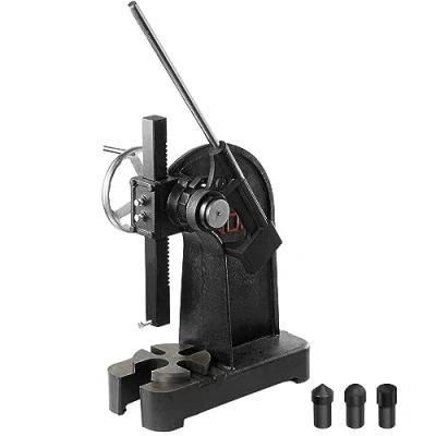 Abbildung von VEVOR Dornpresse, 3 t Ratschen Ratschenhebel Dornpresse mit Handrad, 310 mm Maximale Höhe, Manuelle Desktop Stanzpresse aus Gusseisen, zum Stanzen, Biegen, Strecken, Formen
