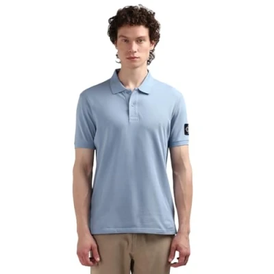 Abbildung von Calvin Klein Jeans Badge Poloshirt, Herren, Größe: XXL, Faded denim