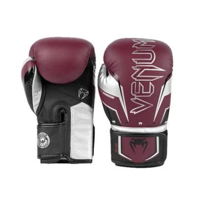 Abbildung von Venum, Elite Evo Boxhandschuhe, Unisex Erwachsene, 10 Oz, Burgunderrot/Silber
