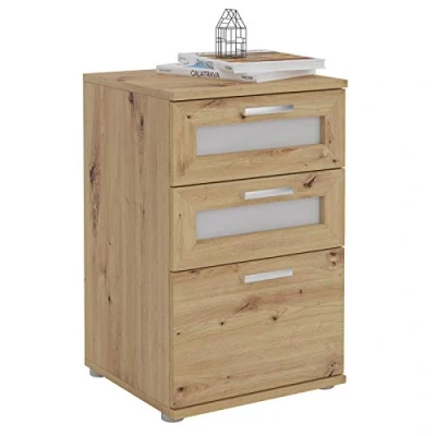 Abbildung von CARO Möbel Nachtkommode MARIKE, Nachttisch Boxspringbett Nachtschrank Kommode Konsole 3 Schubladen Ast