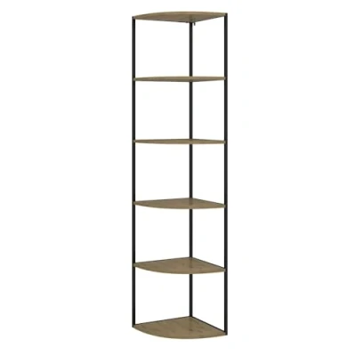 Abbildung von Vicco Wandregal Fyrk, Eiche/Schwarz, 40 x 180 cm 5 Ebenen