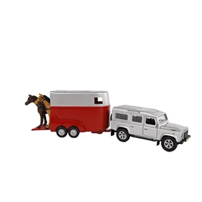 Abbildung von Kids Globe Land Rover Defender with Horse Trailer, Assorted Color