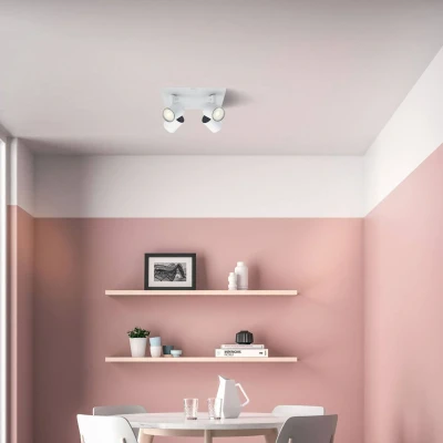 Abbildung von Philips myLiving Runner 4 er LED Spots (12 W), dimmbare Deckenspots mit warmweißem Licht und vier schwenkbaren Spotköpfen, energiesparende Raumbeleuchtung, weiß