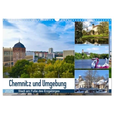 Abbildung von Chemnitz und Umgebung (Wandkalender 2025 DIN A3 quer), CALVENDO Monatskalender