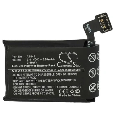 Abbildung von vhbw Akku kompatibel mit Apple Watch Serie 3 GPS 38mm Smartwatch Uhr Fitnessarmband (260mAh, 3,81V, Li Polymer) + Werkzeug Set