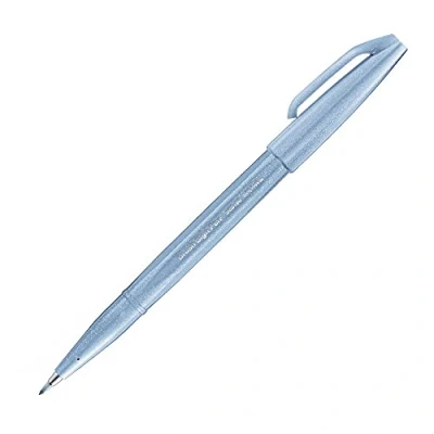 Abbildung von Pentel SES15C S3X Brush Sign Pen blaugrau, Faserschreiber, pinselähnliche Spitze, 1 Stück