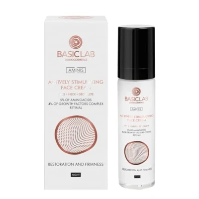 Abbildung von BasicLab Dermocosmetics Anti Falten Augencreme 50 ml Nachtcreme, Für Männer und Frauen, Augenlider, reife Haut
