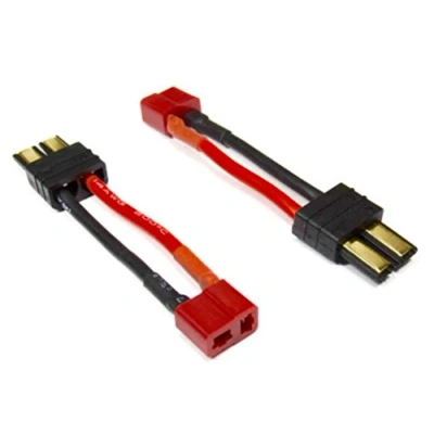 Abbildung von 2X Stück Premium Adapter TRX Kompatibel Stecker Male auf T Dean Buche Female Goldstecker Verpolsicher für Lipo Akku Adapterkabel Modellbau