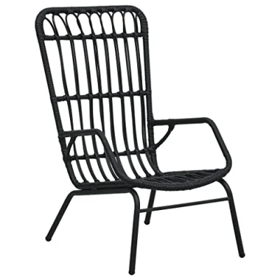 Abbildung von vidaXL Gartenstuhl mit Armlehnen Hochlehner Stuhl Sessel Relaxstuhl Gartenmöbel Rattansessel Terrassenstuhl Balkonstuhl Poly Rattan Schwarz
