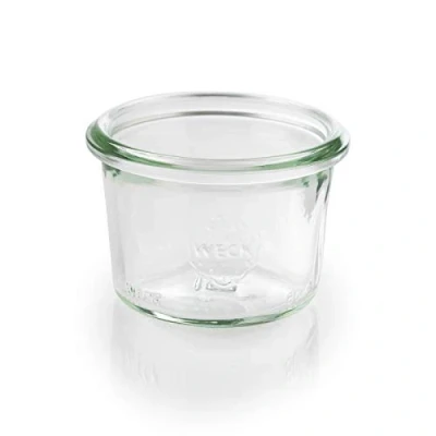 Abbildung von APS 82370 Original 12er Set WECK Gläser 80 ml, Ø 6 cm, H: 5,5 Sturzform ohne Deckel, Einmachglas, Dekoglas, Dessertglas, Vorratsglas, spülmaschinengeeignet, Transparent