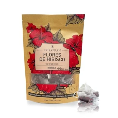 Abbildung von FRISAFRAN Hibiskusblüten getrocknet BIO 60Ud 120g Hibiskusblütentee Hibiskustee rein und natürlich Tee Jamaikanisches Wasser Kräutertee Hibiskus Karkade Früchtetee Jamaika Blume