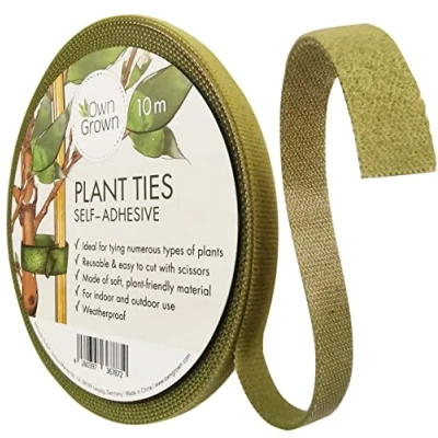 Abbildung von OwnGrown Klettband Pflanzenbinder: 10m selbstklebend extra stark als wetterfeste Rankhilfe für Pflanzen Wiederverwendbar Kletterpflanzen Zimmerpflanzen Grün