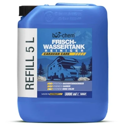 Abbildung von bio chem Frischwassertank Reiniger 5 Liter Hochwirksamer Tankreiniger für Wohnmobil &amp; Caravan Löst Kalkablagerungen aus Wassertank Wasserleitungen mit natürlicher Zitronensäure CHLORFREI