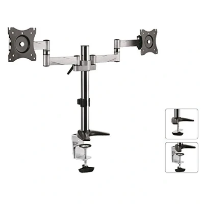 Abbildung von Maclean MC 714 2 Fach Tischhalterung Monitorarm 360 Dual Monitorhalterung 13 27&quot; Zoll Monitor LCD LED VESA 75x75 100x100